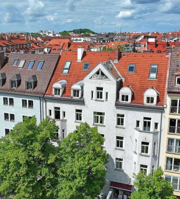 Wo Schwabing am"schwabingsten"ist-3 Zimmer-Stilaltbauwohnung m.Wohnküche-Traumlage am Elisabethmarkt