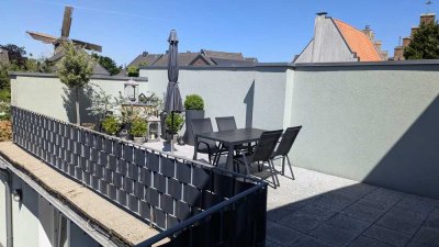 Innenstadt, Wohlfühlen ! 3-Z im OG, gute Aufteilung mit gr. Sonnen -  Dachterrasse mit Ausblick