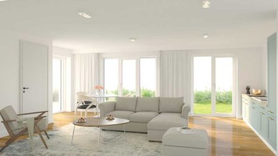 3,5 Zimmer- EG Wohnung mit Gartenterrasse
und eigenem Gartenteil von 51Quadratmetern