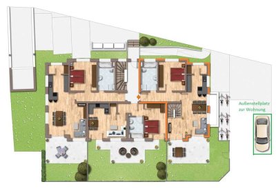 Exklusive Neubauwohnung im Erdgeschoss mit Garten in Pörnbach – Erstbezug