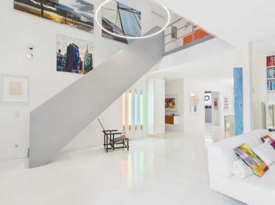 Stylische Maisonette mit Rheinblick, Loggia & Garage