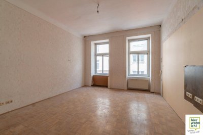 Sanierungsbedürftig helle 2 Zi Altbauwohnung im Karmeliterviertel