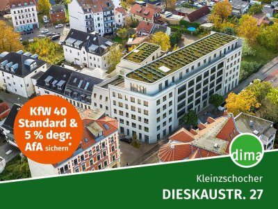 KfW-40-Neubau am Volkspark! Herrliche WE mit riesiger SO-Terrasse, HWR, Keller, Aufzug u.v.m.