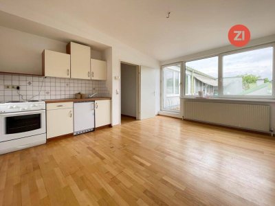 Günstig kaufen, selbst sanieren: 2-Zi.-Wohnung. mit Dachterrasse im Zentrum St. Georgen/Gusen