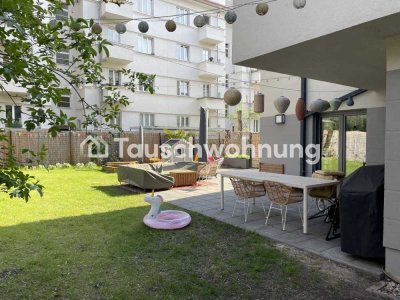 Tauschwohnung: 5-Zimmer Neubauwohnung mit Tiefgaragenstellplatz und Garten