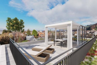 Fantastischer Rundumblick - Penthouse mit 190 m² und exklusiver Dachterrasse plus Dachgarten im 5. Geschoss