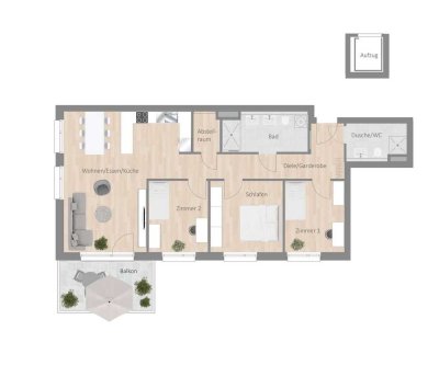 Großzügige 4,5 Zimmer Wohnung mit Blick aufs grüne Naturdenkmal und Südbalkon