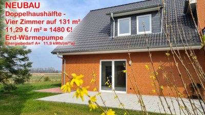 Effizienz-NEUBAU - 4-Zimmer-Wohnung / Haushälfte mit Sonnen-Terrasse- GLASFASERANSCHLUSS!