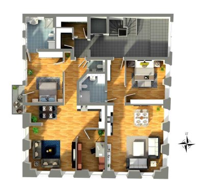Barrierefreie 3 Zimmer Wohnung W3 im 1. OG links