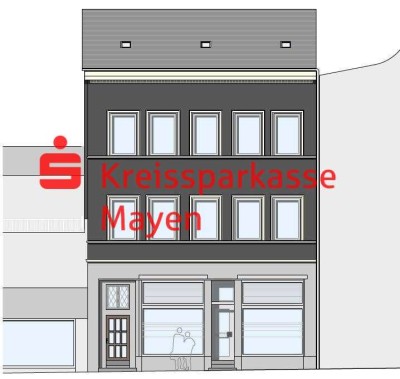 Wohn-, Geschäftshaus in der Andernacher Fußgängerzone.