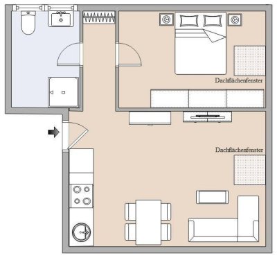 Günstige 2- Zimmerwohnung