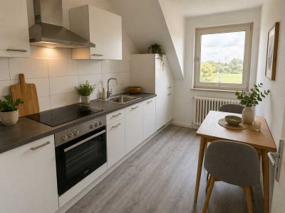 Frisch sanierte & voll möblierte 2,5-Zimmer-Wohnung mit Balkon und Garage in Düsseldorf-Eller