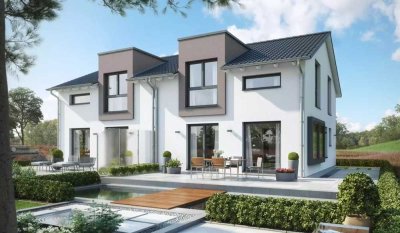 Elegantes Doppelhaus mit Zwerchgiebel