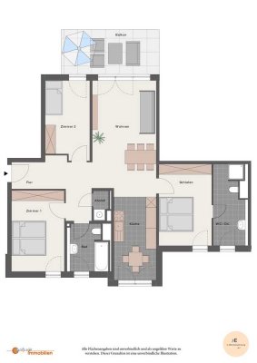 Lichtdurchflutete 4-Zimmer-Wohnung mit Balkon