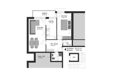 Erstbezug nach Generalsanierung – 2-Zimmer-Wohnung mit Balkon &amp; Gaisbergblick!