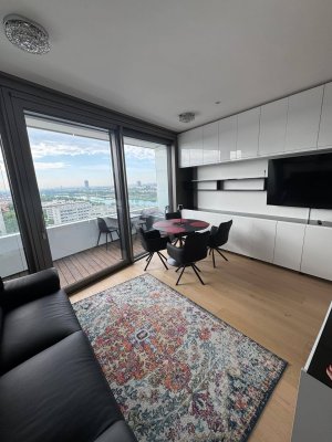 Exklusives, vollmöbliertes Studio in den DANUBEFLATS – Fitness, Wellness &amp; mehr direkt im Haus