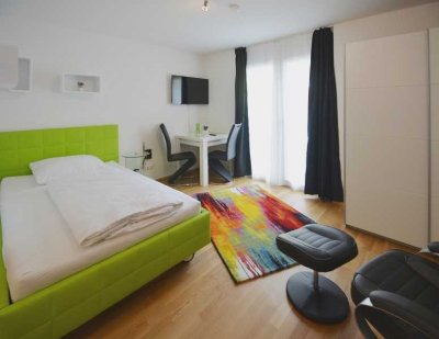 verfügbare 1-Zimmer Wohnung, möbliert & komplett ausgestattet in Mörfelden