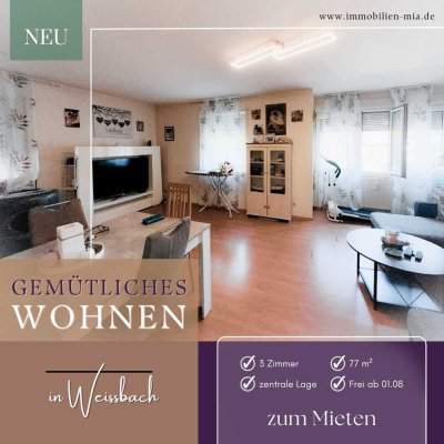 Zentrales Wohnen in Weissbach - 3.-Zi.-Whg. zu vermieten