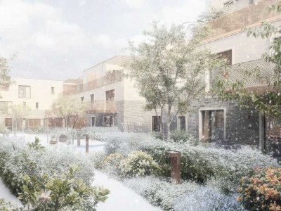 Loftcharakter im Grünen: 2 Zimmer, flexibler Grundriss und Dachterrasse