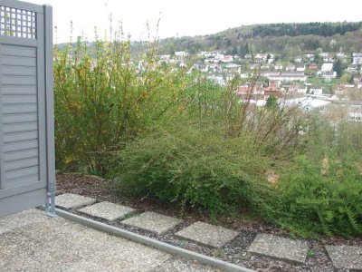 74821 Mosbach: 1 Zi.-App. mit EBK, DU/WC und Terrasse in Aussichtslage