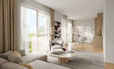 2,5-Zimmer-Neubauwohnung mit stilvoller Leichtigkeit und Westbalkon