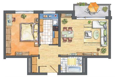 Provisionsfrei !!! 2-Raum-Wohnung mit SÜD-Balkon in Germering