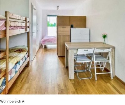 Möblierte 1-Zimmer-Wohnung mit Balkon (45qm) in ruhiger Lage – München Moosach