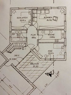 3-Zimmerwohnung in Aicha vorm Wald