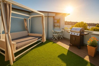 Exklusives möbliertes Penthouse/Maisonette mit Dachterrasse – im Herzen von Wolfsburg