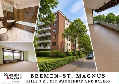 Geräumige 3 Zi. mit 93qm & Balkon in beliebter Wohnlage von St. Magnus