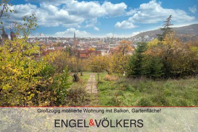 Großzügig möblierte Wohnung mit Balkon, Gartenfläche und Weitblick!