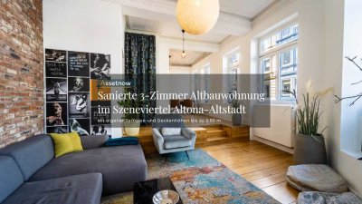 Sanierte 3-Zimmer Hochparterre Altbauwohnung mit Terrasse und über 3,50m Deckenhöhe-Altona-Altstadt