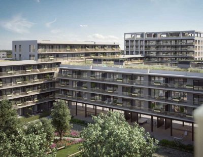 Stadtapartment mit sep. Küche, großen Fensterfronten und Balkon zum grünen Innenhof
