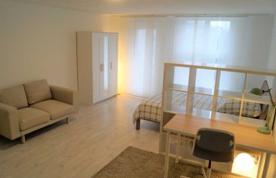 Fully furnished * Modern möbliertes 1-Zi. Apartment nähe BMW * 20m von U2 Frankfurter Ring