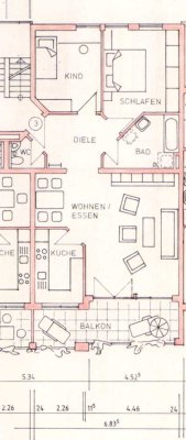 Helle 3-Zimmer Wohnung im 3. OG mit Balkon in Ulm-Wiblingen