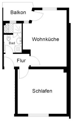 1 Zimmer und große Wohnküche in Barmen