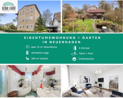 ***Reserviert*** Gartenparadies inklusive: Eigentumswohnung plus 300 m² für Badespaß & grüne Daumen!