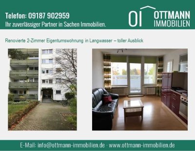 Renovierte 2-Zimmer-Wohnung mit tollem Ausblick