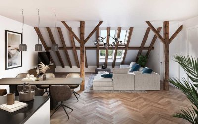 Wunderschöne 3,5 Zimmer Dachgeschoss-Wohnung mit EBK
