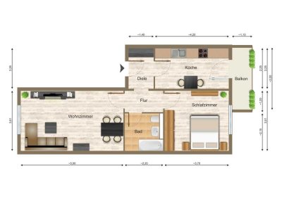 Ruhige 2 Zimmer Wohnung mit Nähe zur Natur