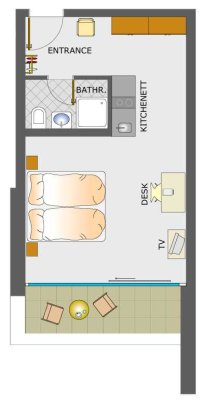 Deine exklusive 1-Zimmer-Wohnung mit Einbauküche u. Balkon in München Berg am Laim