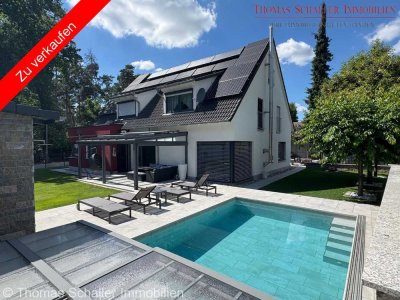 Exklusives Architektenhaus mit Pool, Sauna  Traumgarten – ruhige Lage bei Schwabach