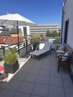 Moderne 3-Zimmer-Wohnung (107 m²) mit großer Terrasse, EBK, Gäste-WC und Stellplatz
