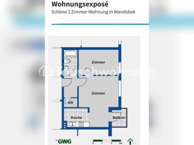 Tauschwohnung: Helle 2 Zimmer Saga, ruhiger Balkon