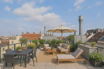 Dachgeschoss Wohnung mit Terrasse, Weitblick und Garagenplatz