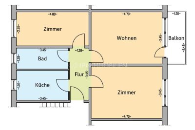 Gepflegte Eigentumswohnung mit 3 separat begehbaren Zimmern und Balkon in der Rostocker Südstadt
