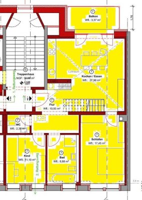 3-Raum-Wohnung DG Maisonette ab 02/26