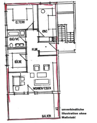 Einzigartige 3-Zimmer-Wohnung mit ca. 89,03 m² im 1. OG in bevorzugter Lage von Göppingen!!