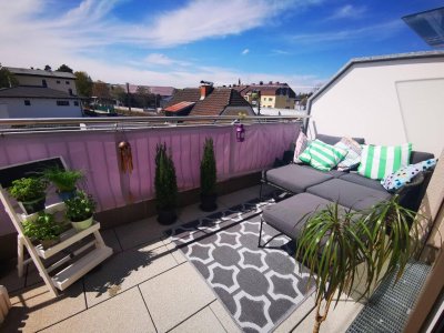 2-Zi-Dachgeschosswohnung mit SW-Terrasse und 2 Tiefgaragenplätze