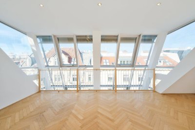 Penthouse-Feeling: Stilvolle DG-Maisonette mit 100 m² Terrassen &amp; eigener Doppelgarage!